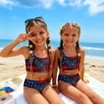 thumbnail image 6 of 4th of July Girls Swimsuits Size 10-12 Two Piece Sets Bathing Suit Beach Vacation American Flag Stars Striped Girls Bikini Summer Sleeveless Girls Clothes Swimsuits Swimwear Vermilion 1-2 Years, 6 of 8