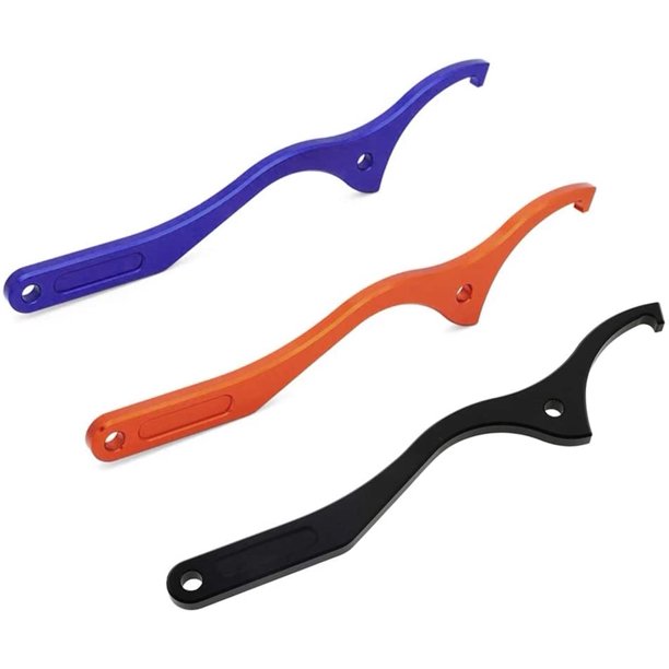 Llave de gancho de amortiguador universal Herramienta de ajuste de llave de amortiguador de aleación de aluminio multifuncional para quads, bicicletas y motocicletas (naranja)