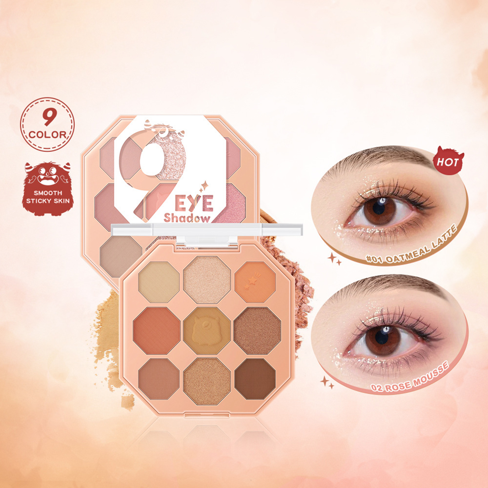 Decor Store 9.6g Shiny Eyeshadow Palette Smooth Easy to Use Fadeless