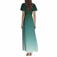thumbnail image 5 of vigerkar Summer Dress for Women 2025 Elegant Swing Flowy Ruffle V Neck Boho Sun Dresses Trendy Casual Vacation Long Sundresses Mint Green, M, 5 of 7