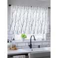 thumbnail image 5 of Sheer Curtains 45 Inch Length, Navy Blue Branches Semi Sheer Curtains Light Filtering Window Treatment, Modern Abstract Art Forest Silhouettes Privacy Voile Drapes for Living Room Bedroom 52x45 Inch, 5 of 7