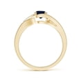 thumbnail image 2 of ANGARA Natural Twist Split Shank Solitaire Blue Sapphire Engagement Ring in 14K Yellow Gold for Women (Size-5mm) | September Birthstone, Anniversary, Jewelry Gift for Women | Natural Sapphire Ring, 2 of 9