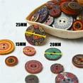 thumbnail image 3 of 50 PCS Wood Buttons, Vintage Wood Buttons with 2 Holes for DIY Sewing Craft Decorative，Bosian Button DIY Crafts Accessories Decor, 3 of 6