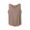 thumbnail image 2 of Tank Tops for Women Fashion Women's Casual Loose And Comfortable Solid Color Sleeveless Round-Neck Tank Top Khaki XL, 2 of 5