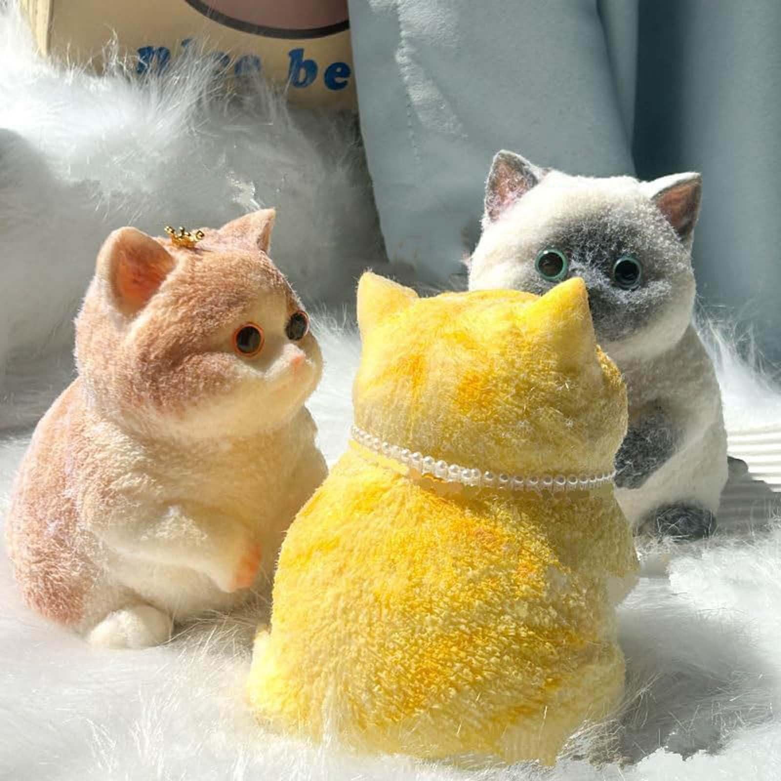 Big Taba Cat, Handmade Large Cat Taba Squishy Dolls, Cat Taba Squishy Pinch Squishy Kit, Stress Relief, Funny Cute Soft Squishy Cat, Christmas Gifts (Large Siamese Cat)