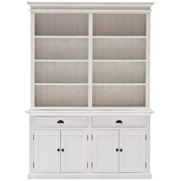 Beaumont Lane Storage Cabinet with Hutch in Pure White