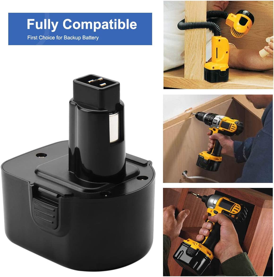 2 Pack 3.5Ah 12V Ni-MH Battery Compatible with DE*WALT DW9071 DW9072 DE9037 DE9071 DE9072 DE9074 DE9075 DE9501 152250-27 397745-01 Cordless Power Tool Batteries
