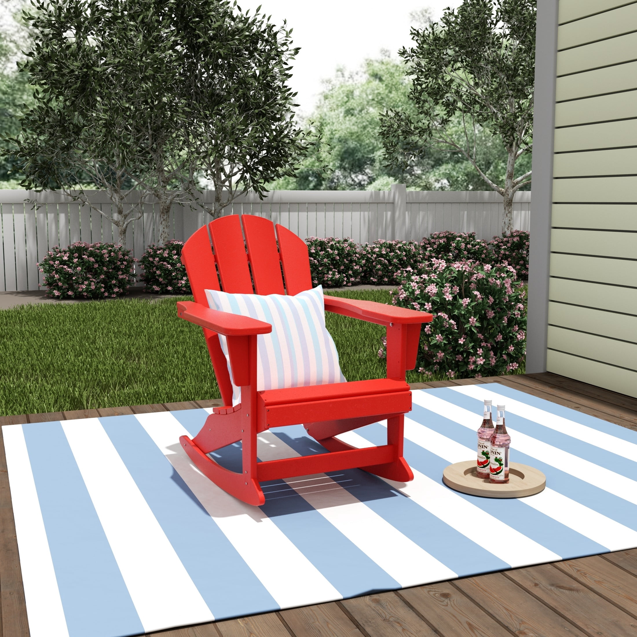 Polytrends  Laguna Hdpe All Weather Outdoor Patio Rocking Chair Red