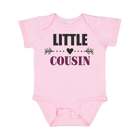 

Inktastic Little Cousin with Heart Arrow Gift Baby Girl Bodysuit