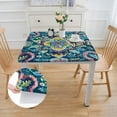 thumbnail image 2 of Acheng Flower Design Square Fitted Tablecloth 100% Polyester Fiber 36*36, 2 of 8