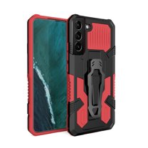 Dteck for Samsung Galaxy S23 /S23 Plus Case with Back Clip Kickstand, Military Grade Shockproof Protective Cover Compatible Magnetic Car Mount,Red