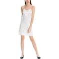 thumbnail image 2 of Max Studio London Womens Embroidered Sequined Slip Cocktail Dress, White, Large, 2 of 2
