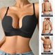 thumbnail image 2 of Sujetador Sin Respaldo De Moda Lnvisible Lencería A B Cup Deep U Brasier Plunge Media Taza Negro Mujeres Ropa Interior Push Up Sujetadores, 2 of 4