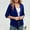 F-201Blue, variant on Women's Cardigan 3/4 Sleeve Open Front Solid Color Knit Lightweight Comfortable Stylish Coat Jacket For Casual Daily Wear Black Xxl