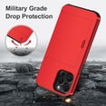 thumbnail image 4 of for iPhone 15 Pro Max Case with Card Holder Heavy Duty Dual Layer Shockproof iPhone 15 Pro Max Wallet Case Hidden Card Slot Slim Phone Case for iPhone 15 Pro Max for Women&Men(Metallic Red), 4 of 14