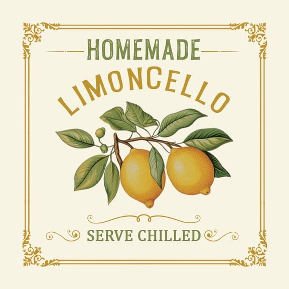12 Limoncello Labels for Homemade Extracting Lemon Liqueur - Great for Gifts - 3"x3" Square Vinyl Sticker