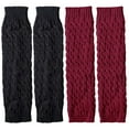 thumbnail image 2 of Holzlrgus 2 Pairs Women Knit Leg Warmers Winter Warm Long Boot Socks, 2 of 6