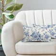 thumbnail image 5 of Blue Floral Pillow Covers 12x20 Inch Vintage Flower Blue Cream Decorative Throw Pillow Covers Set of 2 Chinoiserie Pillowcases Cotton Linen Square Cushion Covers For Couch Bed Sofa Chair Car Decor, 5 of 6