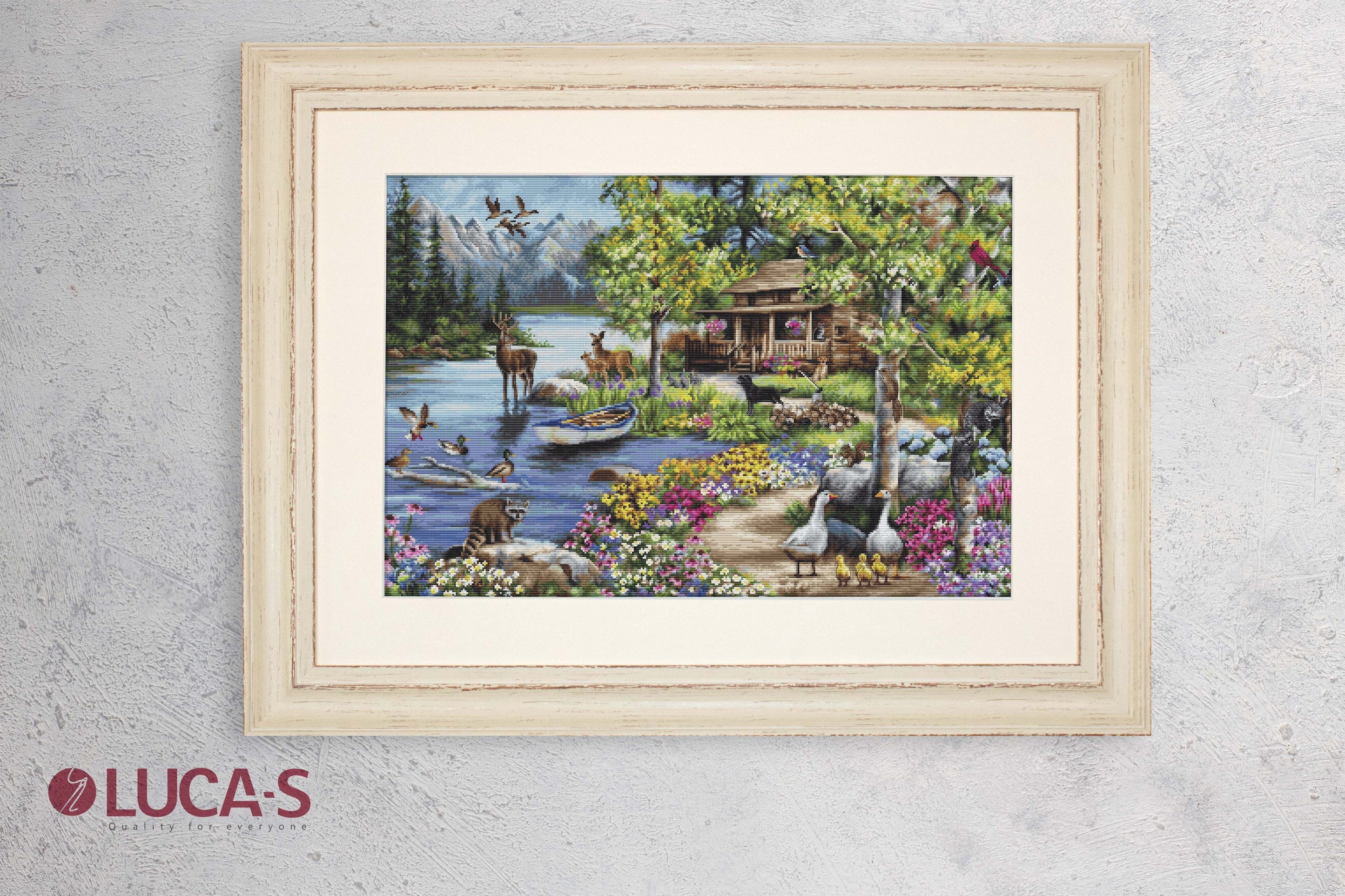 Cabin By The Lake B2410L Counted Cross-Stitch Kit