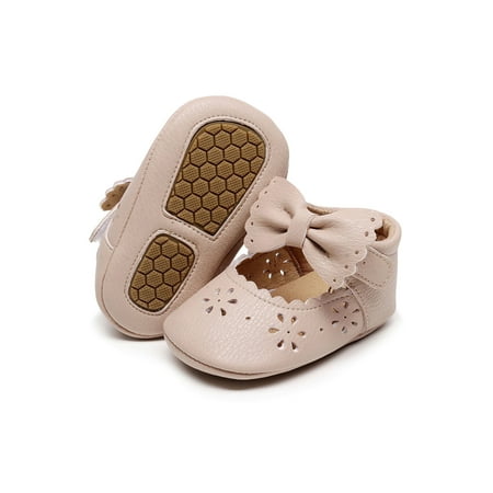 

Ritualay Toddler Princess Shoe Magic Tape Mary Jane First Walker Flats Cute Lightweight Dress Shoes Indoor Outdoor Party Soft Sole Loafers Khaki 5C