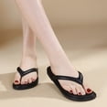 thumbnail image 4 of Flip Flops for Women Dressy Summer Slip on Slides Lightweight Thong Sandals Comfortable Memory Foam Slippers Black Size 6.5, 4 of 7