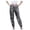Gray-02, variant on Women's Metallic Holographic Jogger Pants, Shiny Streetwear Trousers with Elastic Waist for Hip Hop Fashion