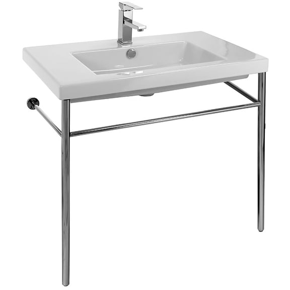 Nameeks Can02011-Con-One Hole Tecla 31-1/2" Ceramic Bathroom Sink For Console Installation