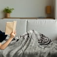thumbnail image 3 of Tattoo Soft Flannel Fleece Throw Blanket, Pencil Drawing of a Brave Viking Warrior Armour Image Adventure, Cozy Plush for Indoor and Outdoor Use, 50" x 60", Grey and White, by Ambesonne, 3 of 5