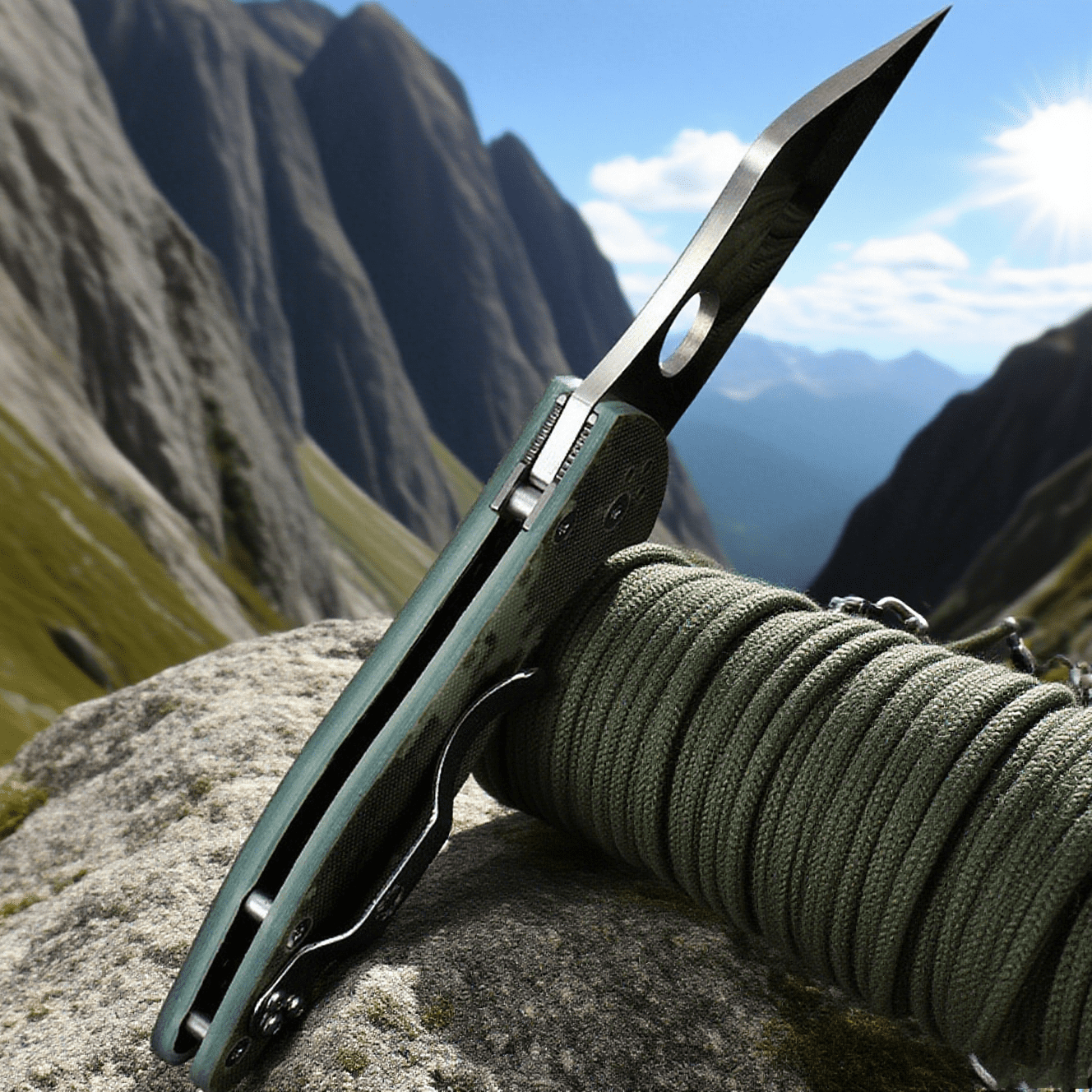 Tactical Survival Hunting Camping Pocket Folding Knife, Blade G10 Handle knives Outdoor EDC Tool