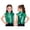 Green, variant on Girls Shiny Metallic Cropped Vest Zip Up Sleeveless Jacket Jazz Hip Hop Dance Tops Performance Blue 4