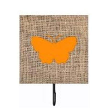 

Carolines Treasures BB1045-BL-OR-SH4 Butterfly Burlap And Orange Leash Or Key Holder