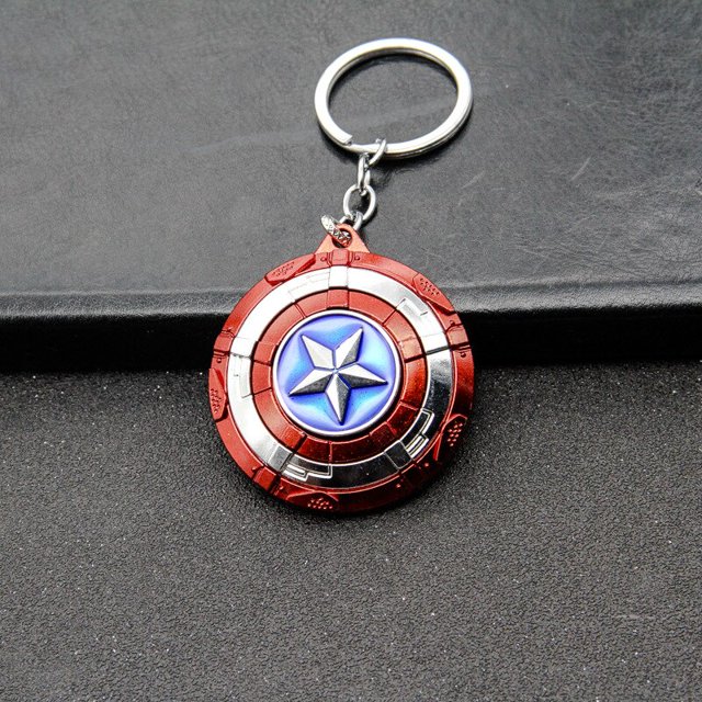 Marvel Avengers Captain America's Shield Keychain Metal Keyring Key Chain for Men Women Bag Pendant Fashion Jewelry Gifts heqiyong LED
