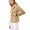 thumbnail image 4 of INSPIRE CHIC Women's Winter Worsted Notched Lapel Double Breasted Short Peacoat, 4 of 7