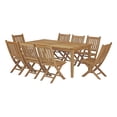 thumbnail image 1 of Modern Contemporary Urban Design Outdoor Patio Balcony Garden Furniture Side Dining Chair and Table Set, Wood, Natural, 1 of 8