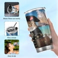 thumbnail image 6 of SKYSONIC Nautical Cat Tumbler Stainless Steel Double Wall Vacuum Reusable Insulated Mug with Straw and Built-in Coaste for Cold and Hot Beverages, 12oz, 6 of 7
