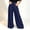 Dark Blue, variant on Fall High Waisted Business Casual Palazzo Pants for Women Dressy Button Down Wide Leg Trousers Pockets Front Pleated Loose Work Office Suit Pant
