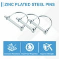 thumbnail image 4 of Uxcell 2 Pcs Trailer Coupler Pins, 5/16" x 2.8" Half Round Safety Wire Lock Hitch Pin, 4 of 7