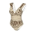 thumbnail image 4 of Yiaed Coffee Time (2) Print Women's Ruffled One Piece Swimsuit V Neck Swimwear Slimming Monokini for Woman-XX-Large, 4 of 8