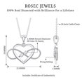 thumbnail image 5 of Rosec Jewels Natural Diamond Heart and Infinity Necklace for Women - with Chain - HI-SI Quality - Ready to Gift for Valentines, 925 Sterling Silver, 5 of 7