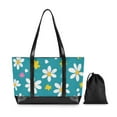 thumbnail image 7 of FORMRS Canvas Laptop Tote Bag for Women with 15.6" Computer Compartments Shoulder Handbag, Small Daisy, 7 of 7