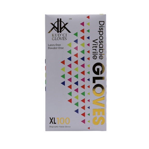 Kud’ci Professional Vitrile XL Black Disposable Gloves, Latex-Free, Powder- Free, Salon Gloves, Hair dye Gloves, Multi-use Gloves, Tattoo gloves, Mechanic Gloves