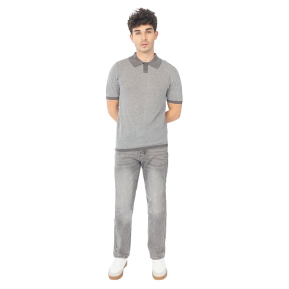 Jeans Straight Para Hombre con Cinco Bolsillos y Costuras Marcadas Quarry