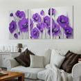 thumbnail image 2 of Nawypu Large Canvas Wall Art Purple Flower Wall Art Black and White Picture Prints Framed Wall Art for Living Room Bedroom 12''x16''X3 Panels, 2 of 4