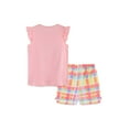 thumbnail image 2 of HILEELANG Toddler Girl Summer Short Sets Outfits Cotton CrewNeck Pink Jellyfish Short Sleeve Playwear 2PC Sets 4T, 2 of 6