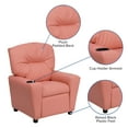 thumbnail image 4 of Flash Furniture Chandler Contemporary Pink Vinyl Kids Recliner with Cup Holder, 4 of 14