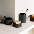 thumbnail image 4 of Esko Sabbia Container - Versatile Bathroom Storage Accessories - Stoneware with Matte Exterior and Gloss Interior - 10cm x 8cm - Black, 4 of 7