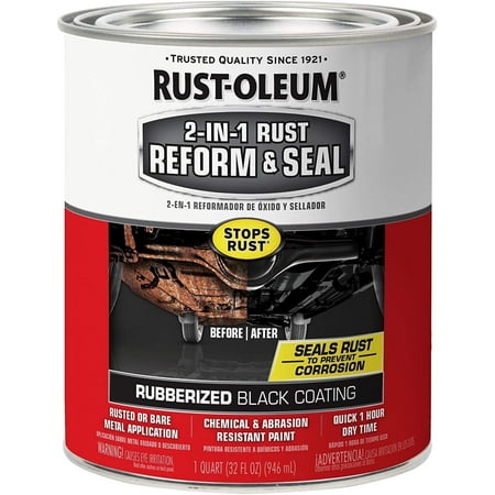 Rust-Oleum 344763-4PK 2-in-1 Rust Reform & Seal, Black