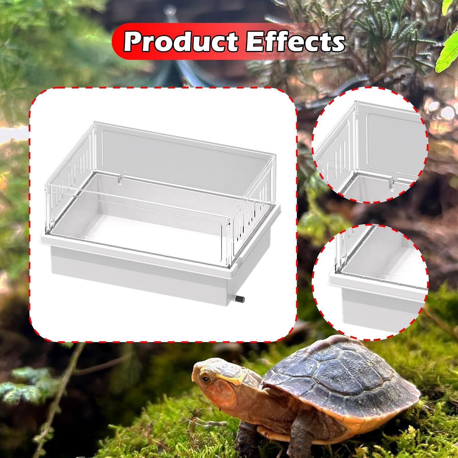 Dualoai Turtle Tank Amphibians Case Small Breeding Box Detachable Tortoise Enclosure
