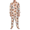 thumbnail image 3 of Fotbe Forest Squirrel Nuts Pijama de Hombre con Estampado de Manga Larga, Conjunto de 2 Piezas, Ropa de Dormir Suave y Cómoda con Bolsillos-XX-Large, 3 of 7