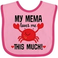 thumbnail image 3 of Inktastic My Mema Loves Me Grandson Boys or Girls Baby Bib, 3 of 4